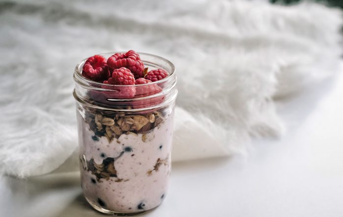 Refrigerator oatmeal has been one of my favorite quick breakfast meals to make! I was looking up recipes that were easy to make for breakfast and could also be on-the-go. I found one recipe that turned out delicious & was easy to make!